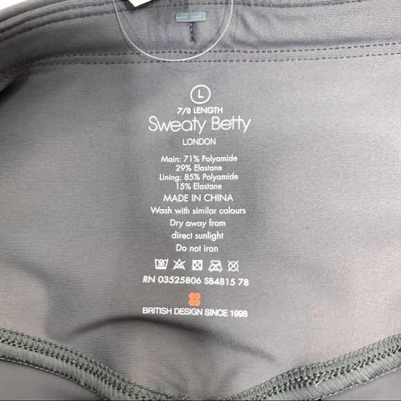 Sweaty Betty High Shine High-Waist 7/8 Length Leggings in Gray, L - Picture 10 of 10